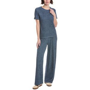 Marion Womens  2Pc Crinkle Shirt & Pant Set, Gray